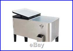 Patio Cooler cart On Wheels Ice Chest Rolling Outdoor Patio Furniture Party