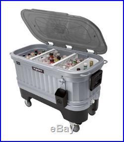 Patio Coolers On Wheels Bar Cooler Portable Ice Chest Tailgating Camping Party