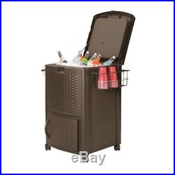 Patio Wicker Cooler Cabinet Ice Chest Outdoor Drink Beverage Storage Pool Party