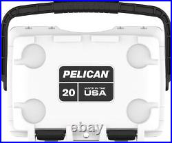 Pelican 20QT 20 Quart Elite Cooler White Gray NEW FREE SHIPPING