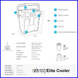 Pelican 20QT Elite Cooler Extreme Ice Retention Tan with Orange Accents