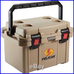 Pelican 20qt Elite Cooler 5.25 Gal Outdoor Tan Stainless Steel