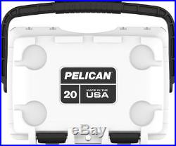 Pelican 20qt Quart Cooler Ice Chest White Gray Insulation Fishing Camping Beach