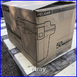 Pelican 50QT Elite Cooler, Hand Carry, White/Gray #50Q-1-WHTGRY/ BLK