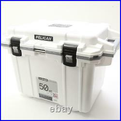 Pelican 50 Qt Elite Cooler, Hand Carry, White/Gray SKU#1342671