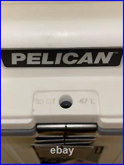 Pelican 50 Qt Elite Cooler White with Gray Trim 50 Qt