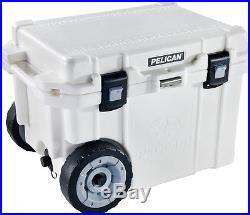 Pelican Cooler 45QT 45QW Wheels Lifetime guarantee Free Koozie Made in the USA