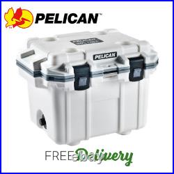 Pelican Coolers IM 30 Quart Elite White/Gray Cooler, Durable Molded Shell
