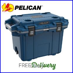 Pelican Coolers IM 50 Quart Elite Cooler, Blue/Gray, Made in the USA Ships Free