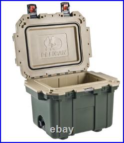 Pelican Elite 30 Quart Cooler 23 Can Capacity Green with Tan Trim CLOSEOUT