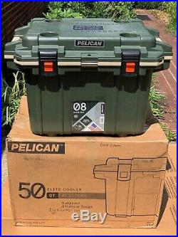 Pelican Elite 50 Quart Dark Green/Tan Cooler
