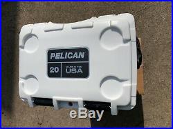 Pelican White Elite 20 Quart Cooler 20Q-1-RedBlue-WHT
