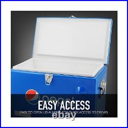 Pepsi 21-Quart Ice Chest, Small Portable Cooler, Hard-Sided Steel Metal Coole