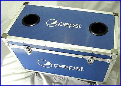 Pepsi Cola Cooler Aluminum Ice Chest w/ Wheels