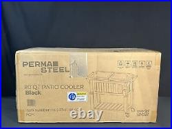 Permasteel PS-203-F1-Black 80 Quart Portable Patio Cooler Black New Sealed