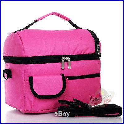 Picnic lunch bag insulated cooler bag multi-function outdoor two compartments