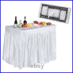 Plastic Party Ice Folding Table with Matching Skirt (4 ft)