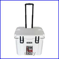 Portable 37Quart Ice Chest Cooler Tote Lockable Bottle Opener Insulated with Wheel