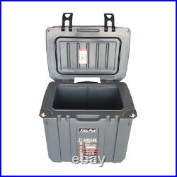 Portable 37 Quart Grey Ice Chest Cooler Tote Bottle Opener Insulated with Wheel