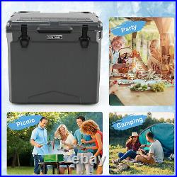 Portable 42 Qt Cooler Roto Molded Ice Chest Insulated 5-7 Days with wheels Handle