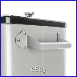 Portable 80qt Patio Rolling Cooler Cart Stainless Steel Outdoor Ice Beer Chest