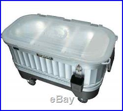 Portable Bar Cart Party Cooler On Wheels Ice Chest Beverage Bottle Opener Lights