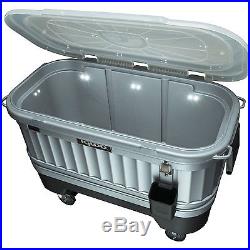 Portable Cooler With Wheels 125 Qt Outdoor Patio Ice Chest Party Pool Beverage