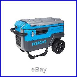 Portable Cooler With Wheels Rolling Ice Chest Huge 70-qt. Telescoping Handle Tray
