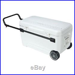 Portable Ice Chest 110 Qt Wheeled Wheels Cooler Beverage Picnic Camping Party