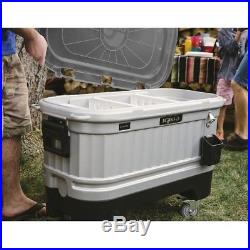 Portable Ice Chest Cooler Party Bar Patio Beverage Drink Storage LED Lights Cart