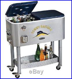 Portable Party Cooler Rolling Outdoor Patio Deck Ice Chest 77 qt Holds 100 Can