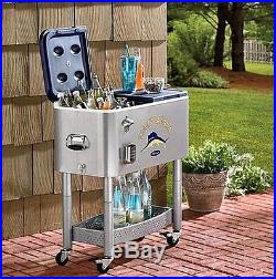 Portable Party Cooler Rolling Outdoor Patio Deck Ice Chest 77 qt Holds 100 Can