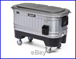 Portable Party Cooler on Wheels Patio Pool Beach Rolling Igloo Beverage Double