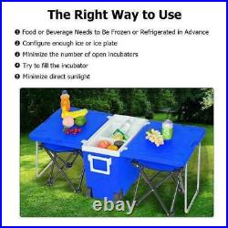 Portable Picnic Beer Cooler Table+ 2 Chairs Set Beach Camping Set