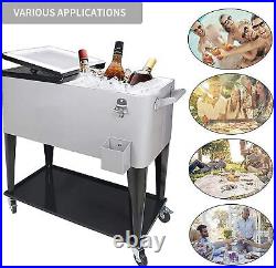 Portable Rolling Cooler Cart 80 Quart Cooler cart for Party Ice Chest
