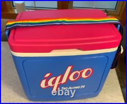 RARE Vintage 1980s 1990s Igloo Tag Along 24 Cooler Rainbow Shoulder Strap PRIDE