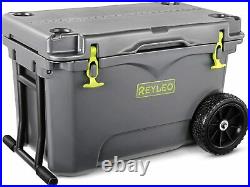 REYLEO 50 Quart Portable Rotomolded Cooler(with Wheels), Heavy-Duty Ice Chest