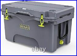 REYLEO 52 Quart Portable Rotomolded Cooler Heavy-Duty Ice Chest with Fish Ruler