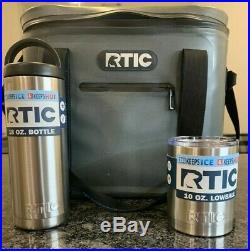 RTIC Soft Cooler 30 with Bonus RTIC Bottle and Lowball