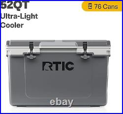 RTIC Ultra-Light 52 Quart Hard Cooler Insulated Portable Ice Chest Box