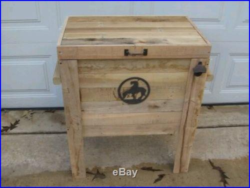 RUSTIC COWBOY COOLER ICE CHEST PALLET WOOD