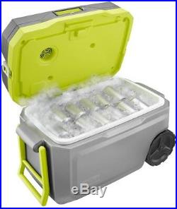 RYOBI 50 Quart Cooling Cooler Chest Box Food Storage Outdoor Camping Rolling New