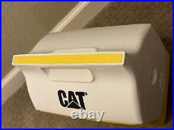 Rare CAT / Caterpillar Igloo Playmate Cooler Yellow Lunch Box Push Button Lid SM
