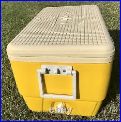 Rare Color Vintage 1975 Large 48 QT Yellow Igloo Chest Ice Picnic Camping Cooler