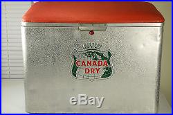 Rare Vintage Cronstroms Aluminum Canada Dry Advertising Cooler Chest Ice Box