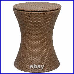 Rattan Cool Bar Wicker Ice Cooler Table Bistro Pool Summer Deck Patio Furniture