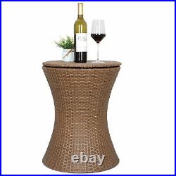 Rattan Cool Bar Wicker Ice Cooler Table Patio Furniture Bistro Pool Summer Deck