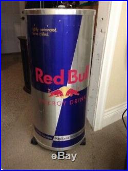 Red Bull Upright Large 38 Can Portable Ice Cooler On Wheels For Beer Pop Party