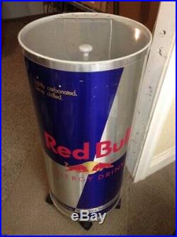 Red Bull Upright Large 38 Can Portable Ice Cooler On Wheels For Beer Pop Party