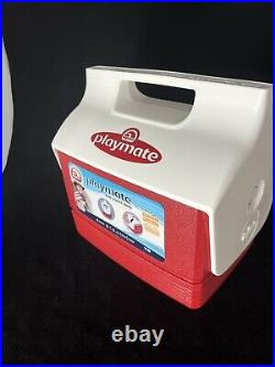 Red Igloo Mini Mate Personal Cooler/ Lunch Box Red And White Made In U. S. A. NEW
